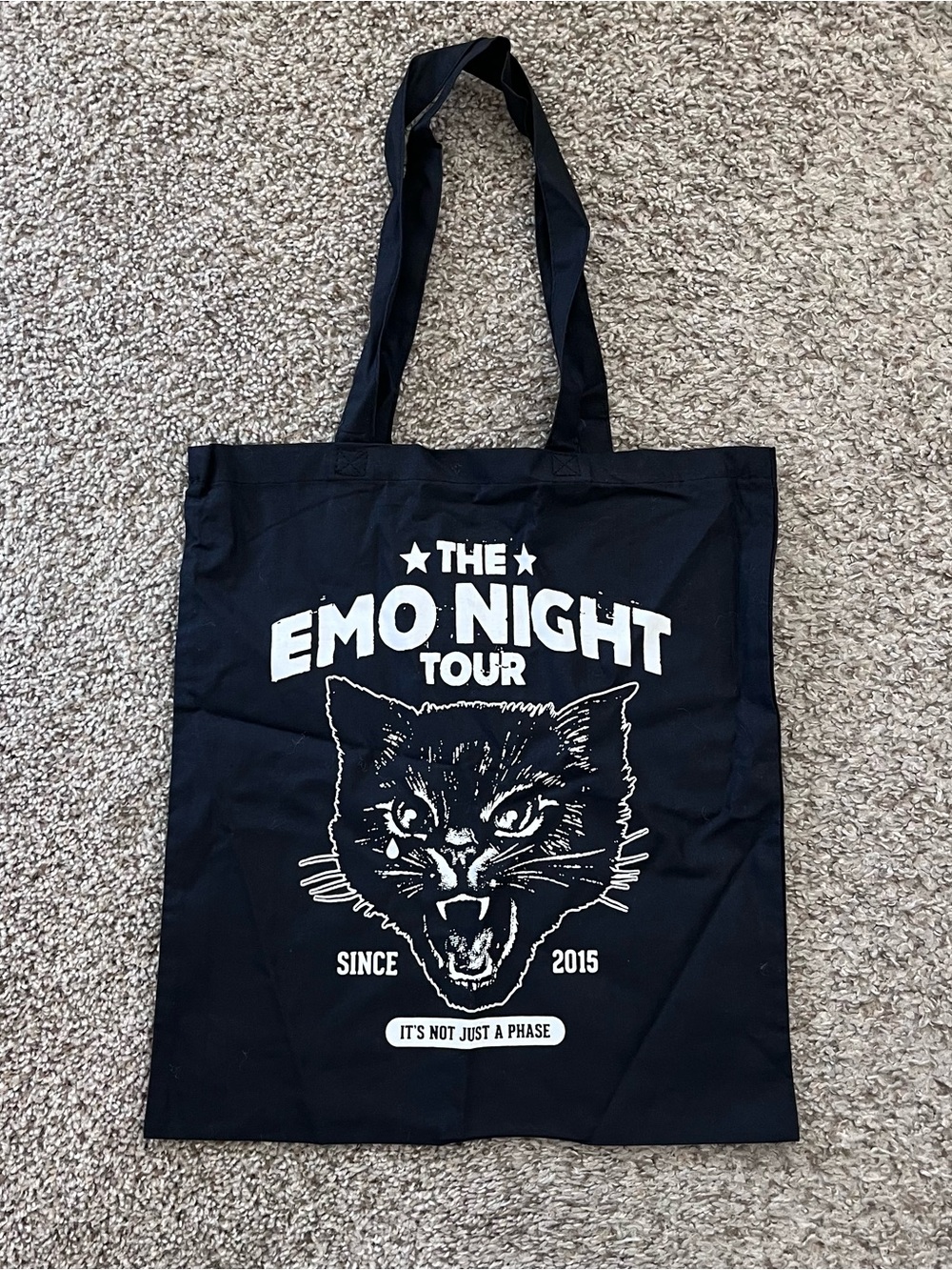 American Vintage Black and White "The Emo Night Tour" Graphic Tote